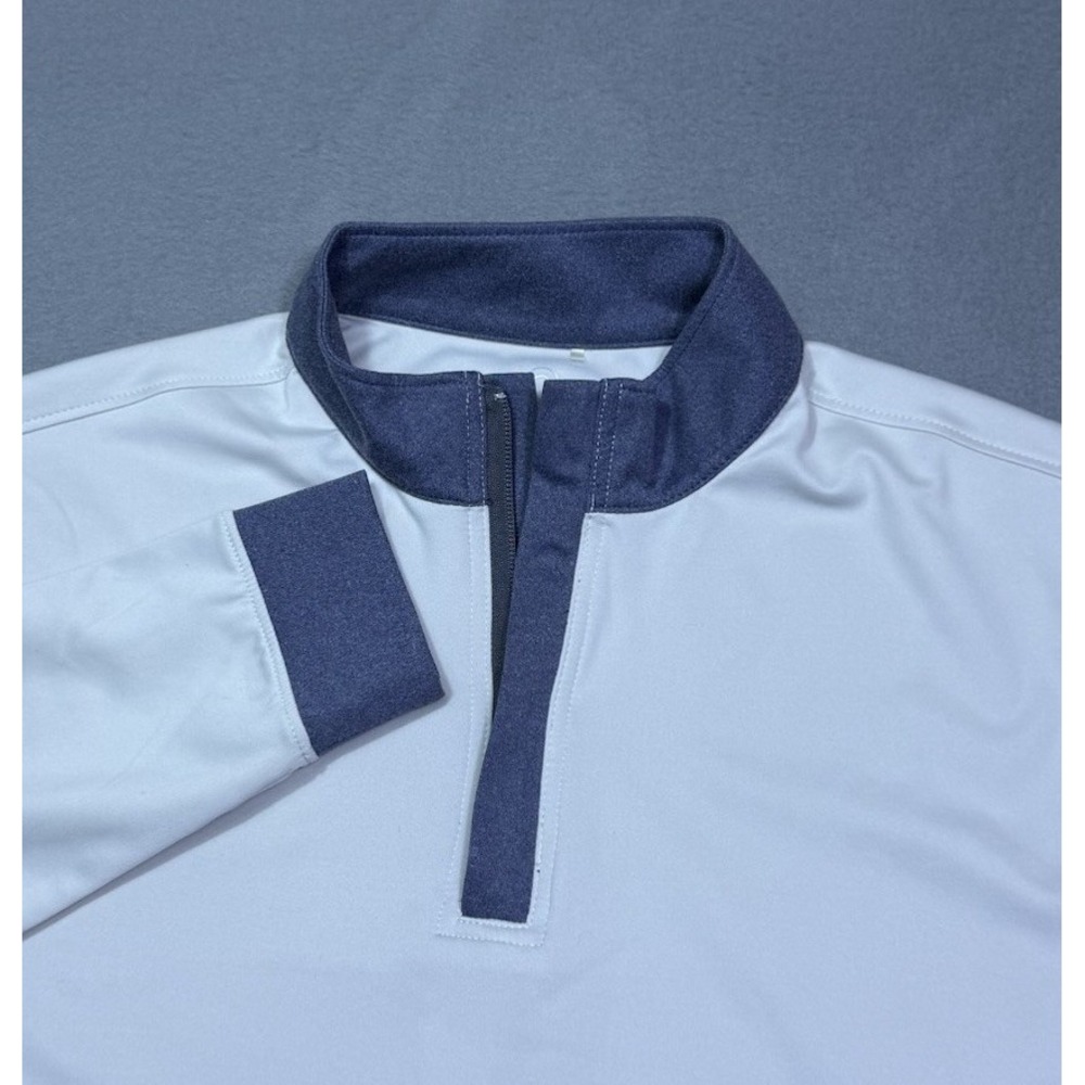 Swannies Golf 1/4 Zip Pullover Mens M Ivory Contrast Trim Performance Athleisure